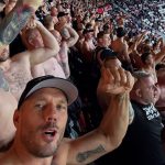 Arsenal cult hero, 40, goes topless in stands as he cheers on team in 9C cold