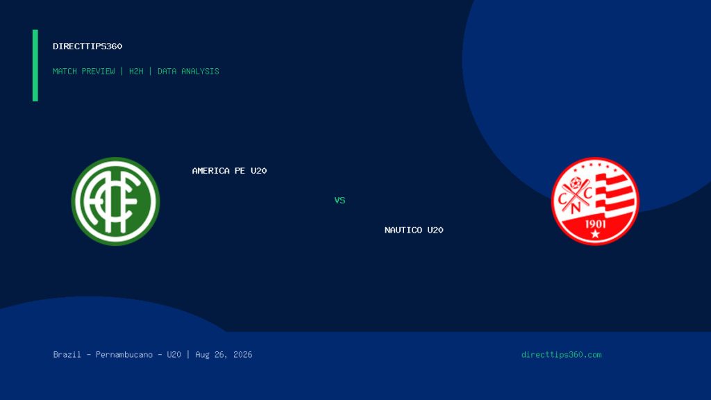 America PE U20 vs Nautico U20 Prediction, H2H & Match Preview – August 26, 2026