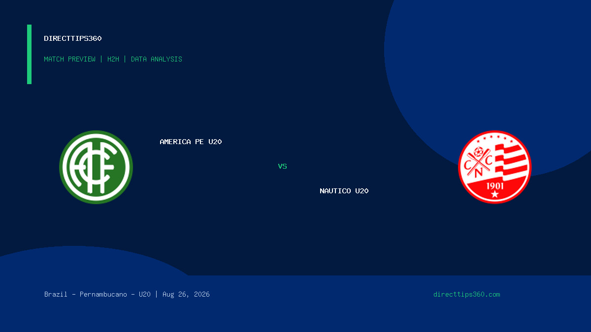 America PE U20 vs Nautico U20 Prediction, H2H & Match Preview – August 26, 2026