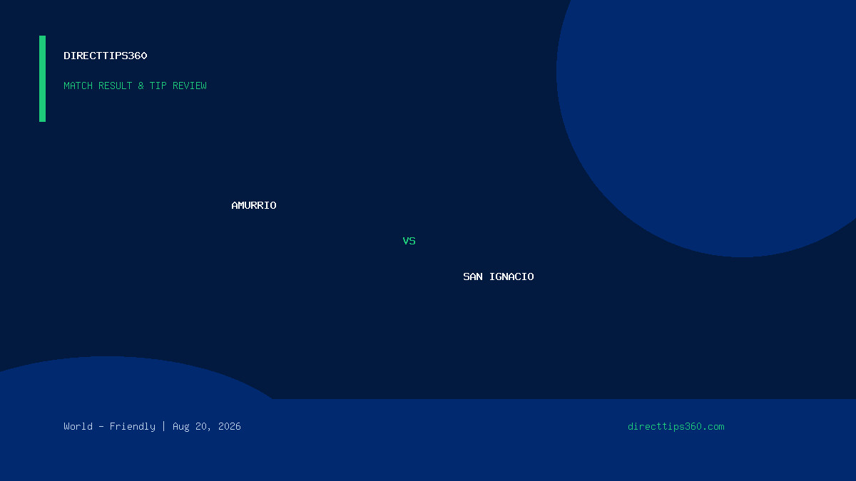 Amurrio vs San Ignacio Result & Tip Outcome – August 20, 2026