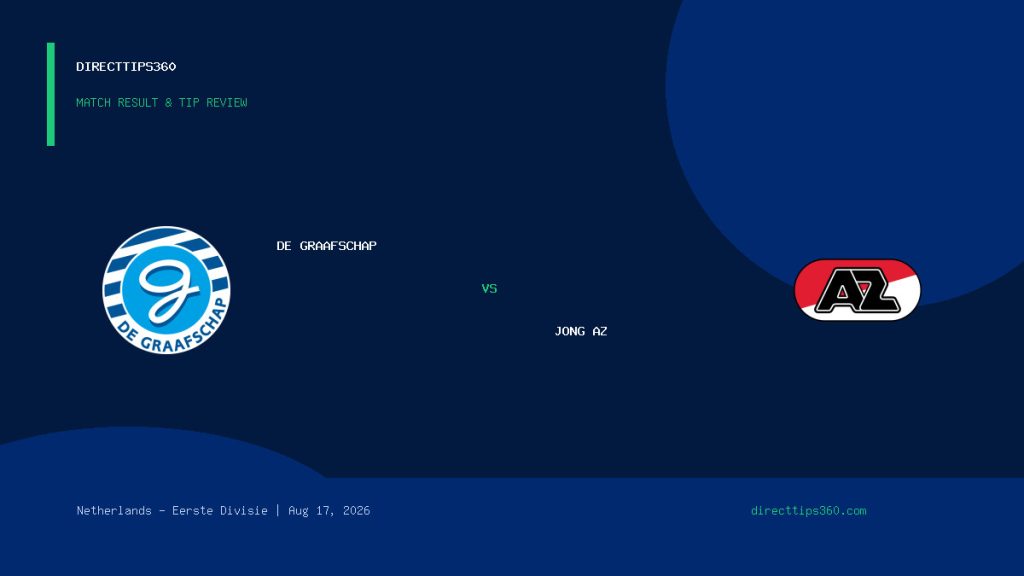 De Graafschap vs Jong AZ Result & Tip Outcome – August 17, 2026
