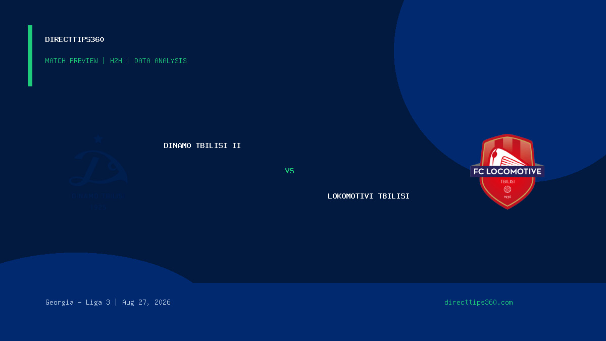 Dinamo Tbilisi II vs Lokomotivi Tbilisi Prediction, H2H & Match Preview – August 27, 2026