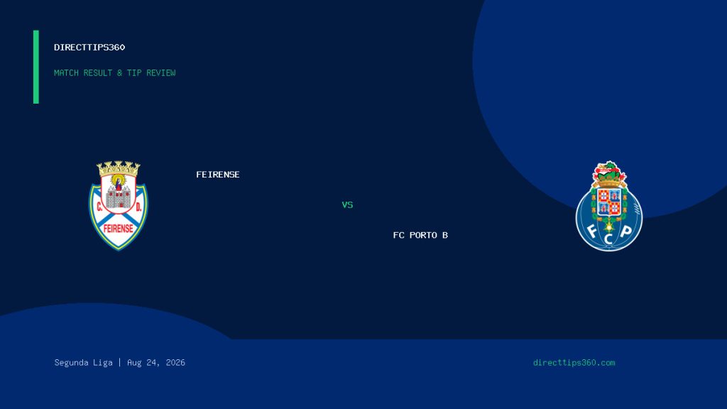 Feirense vs FC Porto B Result & Tip Outcome – August 24, 2026