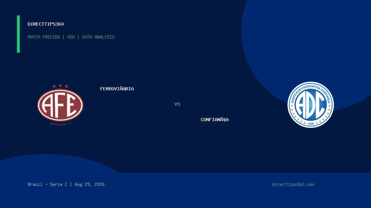 Ferroviária vs Confiança Prediction, H2H & Match Preview – August 29, 2026