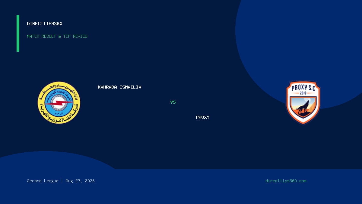 Kahraba Ismailia vs Proxy Result & Tip Outcome – August 27, 2026