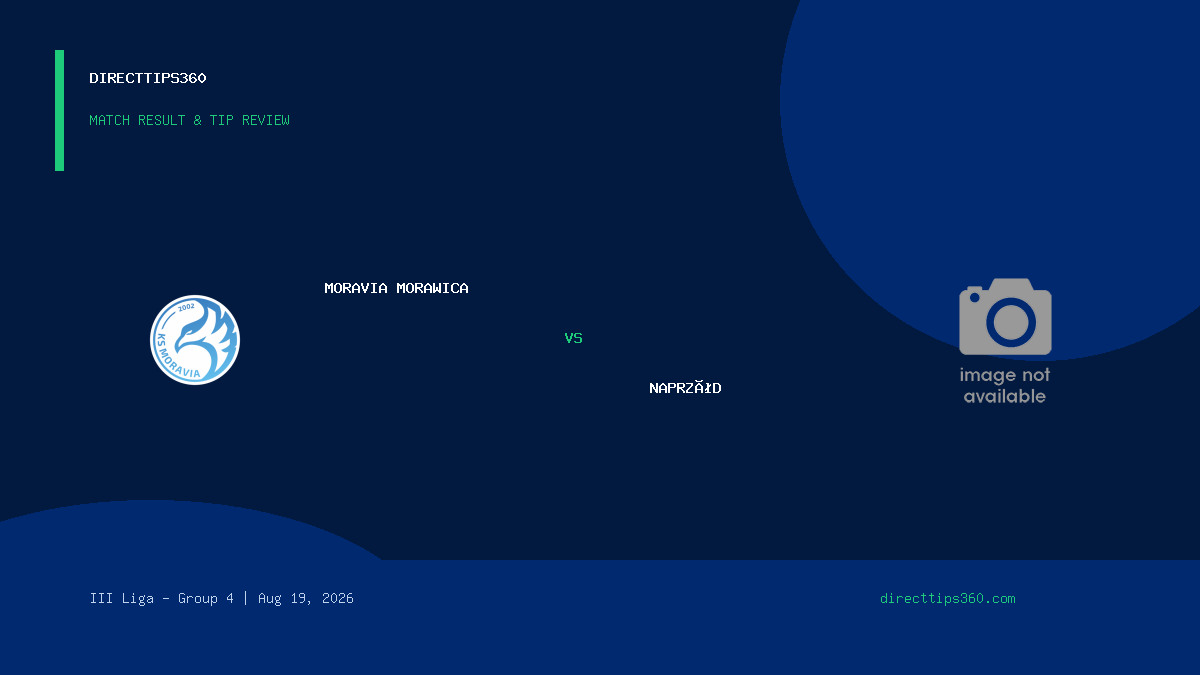 Moravia Morawica vs Naprzód Result & Tip Outcome – August 19, 2026