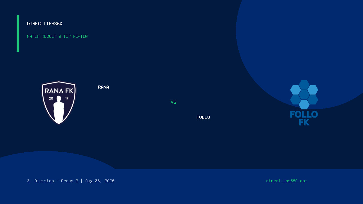 Rana vs Follo Result & Tip Outcome – August 26, 2026