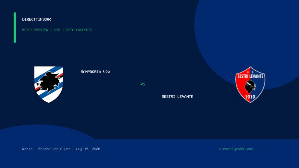 Sampdoria U20 vs Sestri Levante match preview and H2H analysis