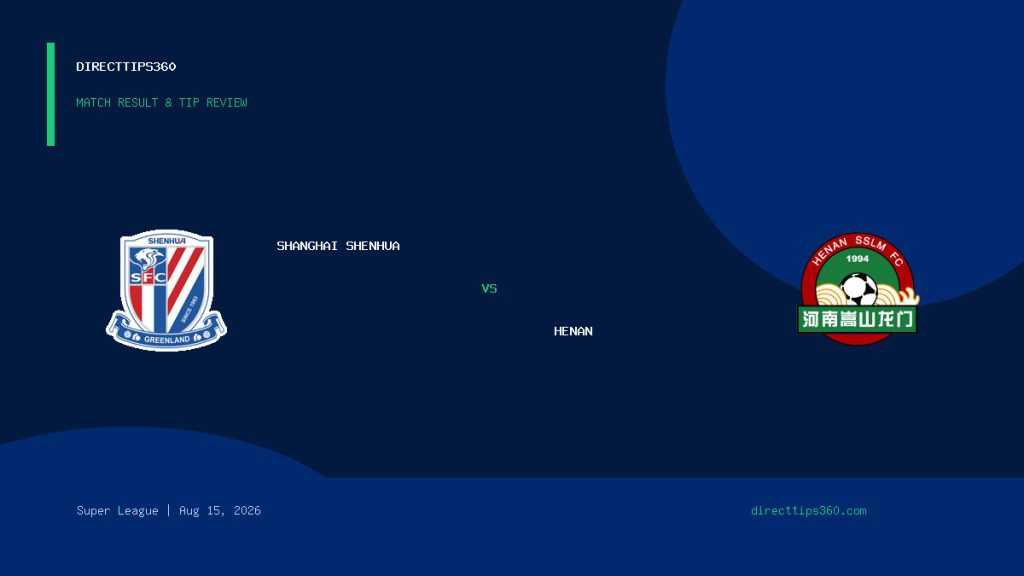 Shanghai Shenhua vs Henan match preview and H2H analysis