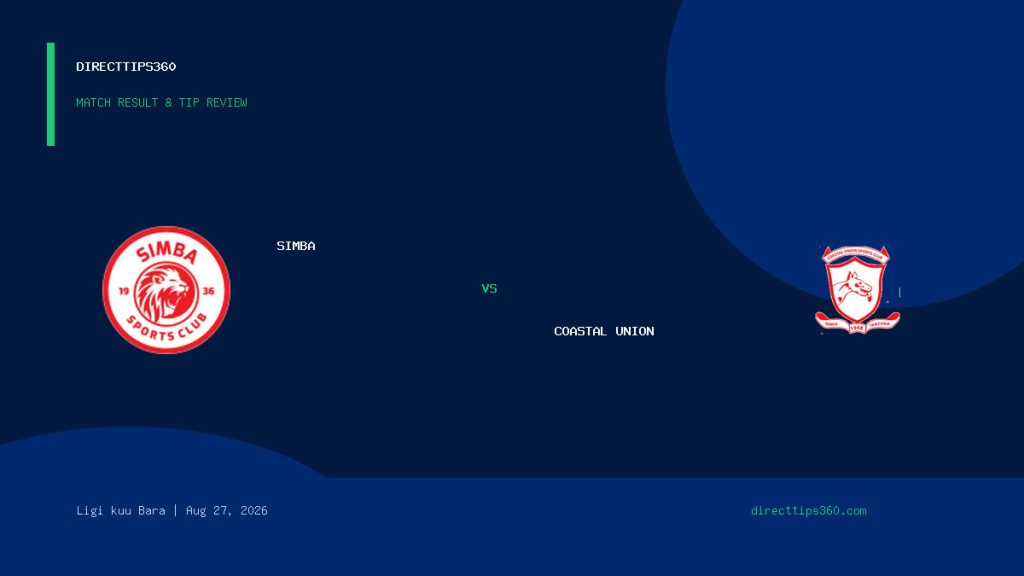 Simba vs Coastal Union Result & Tip Outcome – August 27, 2026