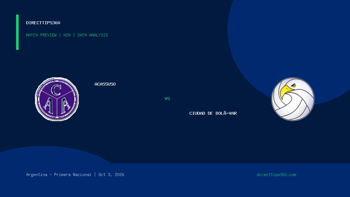 Acassuso vs Ciudad de Bolívar Prediction, H2H & Match Preview – October 3, 2026