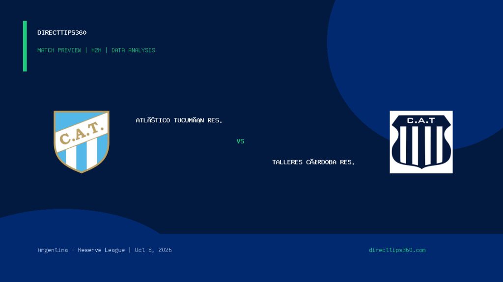 Atlético Tucumán Res. vs Talleres Córdoba Res. Prediction, H2H & Match Preview – October 8, 2026