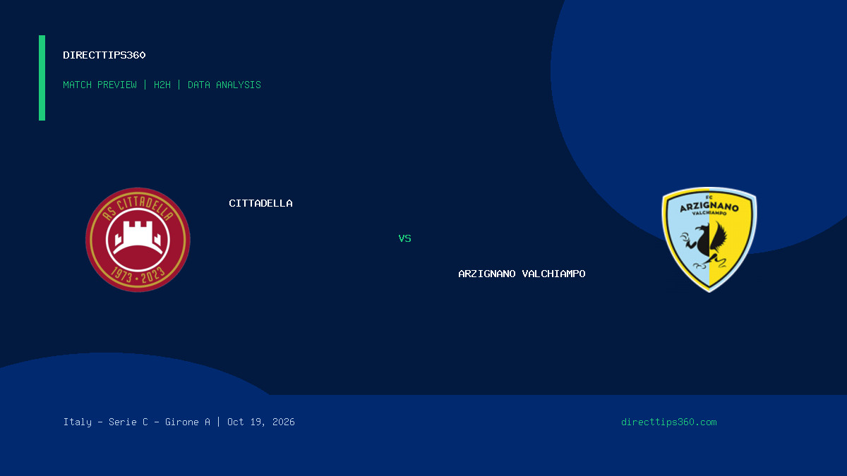Cittadella vs Arzignano Valchiampo Prediction, H2H & Match Preview – October 19, 2026