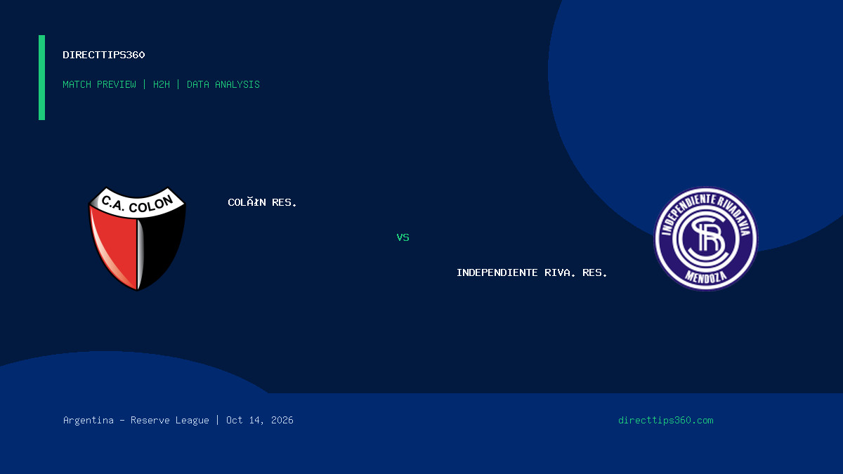 Colón Res. vs Independiente Riva. Res. Prediction, H2H & Match Preview – October 14, 2026
