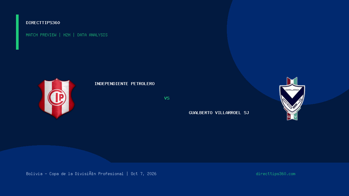 Independiente Petrolero vs Gualberto Villarroel SJ Prediction, H2H & Match Preview – October 7, 2026