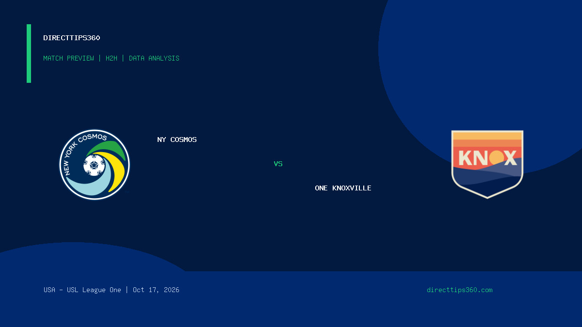 NY Cosmos vs One Knoxville Prediction, H2H & Match Preview – October 17, 2026