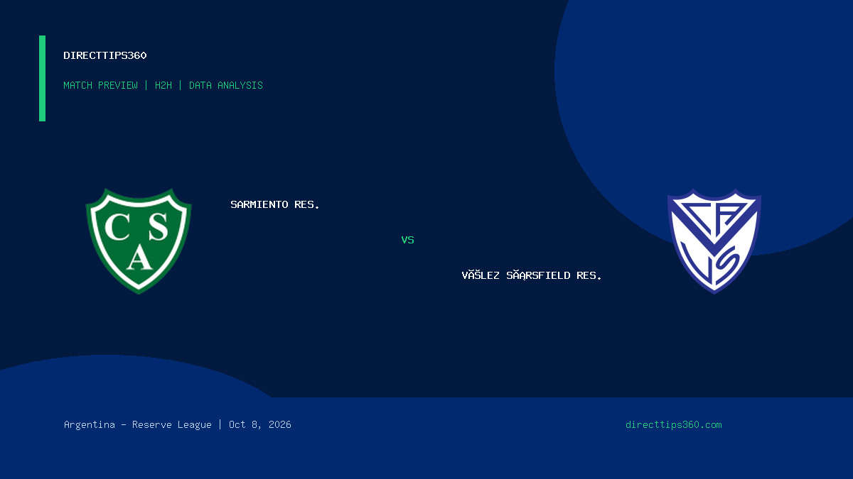 Sarmiento Res. vs Vélez Sársfield Res. Prediction, H2H & Match Preview – October 8, 2026