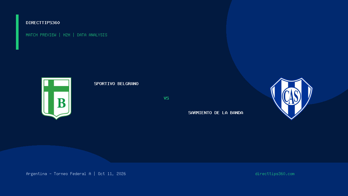 Sportivo Belgrano vs Sarmiento de La Banda Prediction, H2H & Match Preview – October 11, 2026